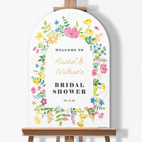 Personalized Text Wildflowers Bridal Shower Welcome Sign (Select Your Size)