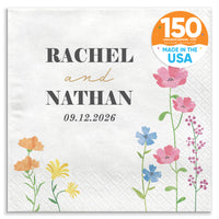 Custom Text - Wildflowers Bridal Napkins