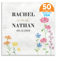 Custom Text - Wildflowers Bridal Napkins