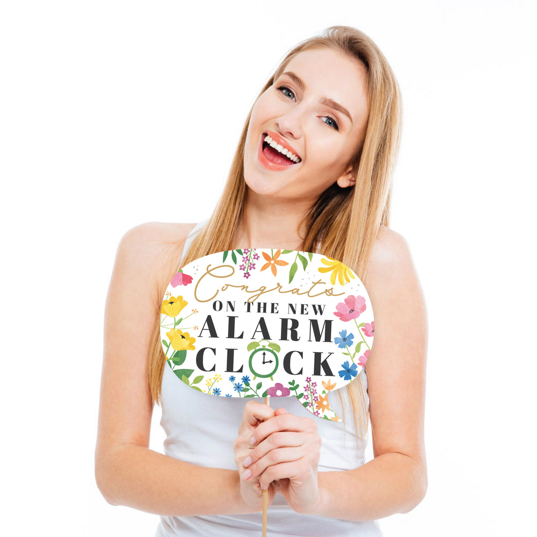Funny Wildflowers Baby - Boho Floral Baby Shower Photo Booth Props Kit - 10 Piece