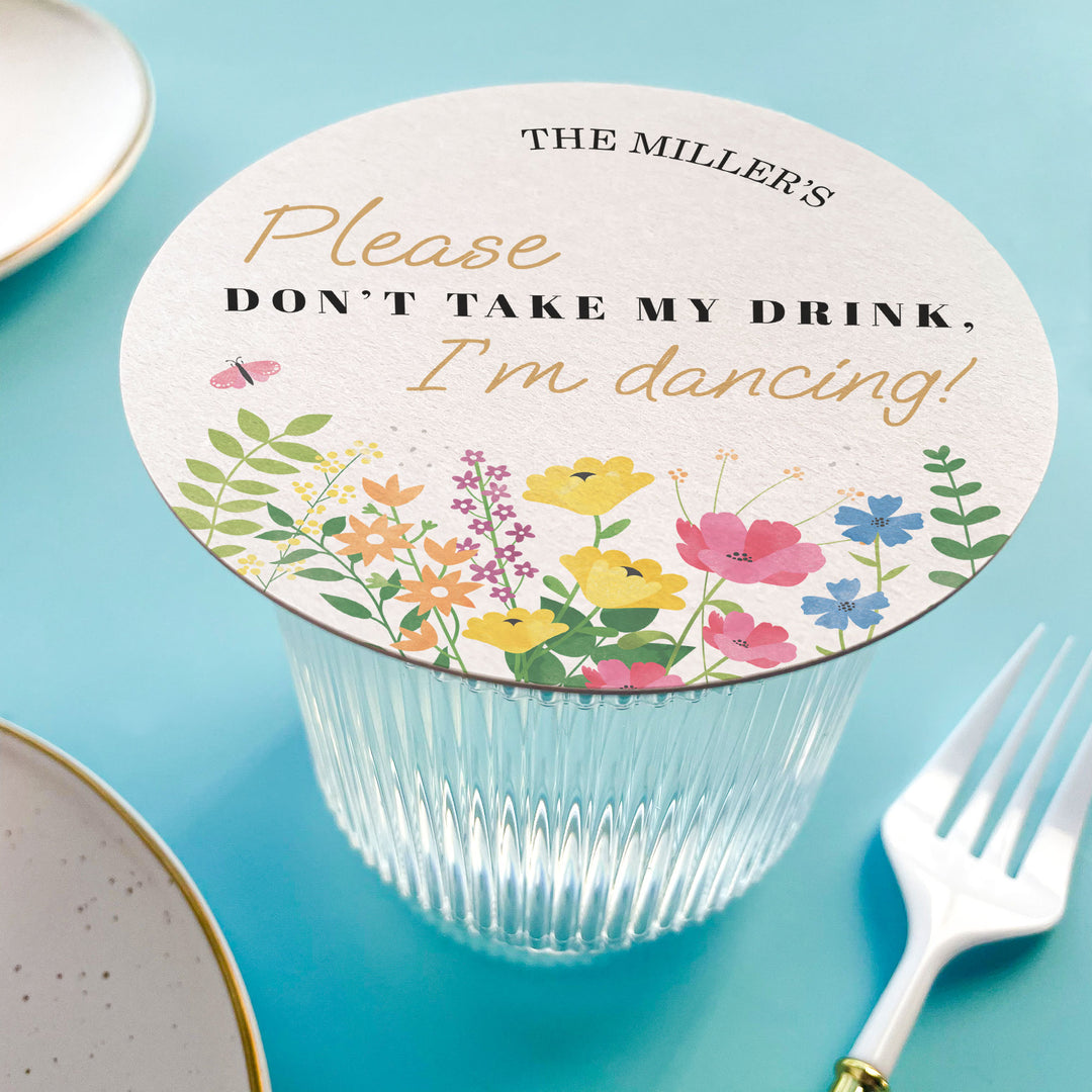 Custom Text Coasters - Wildflowers