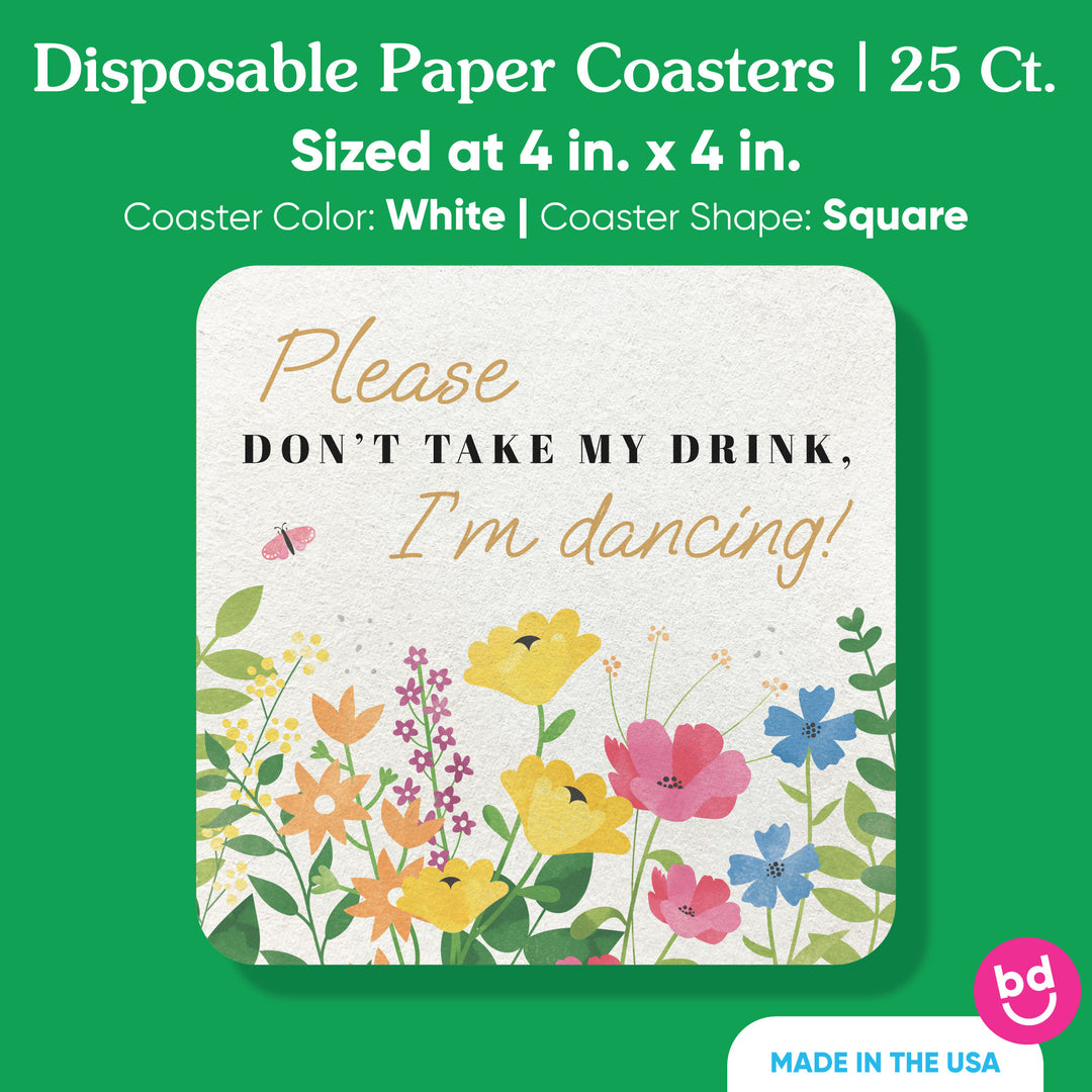Drink Coasters - Wild Flowers - 25 Ct