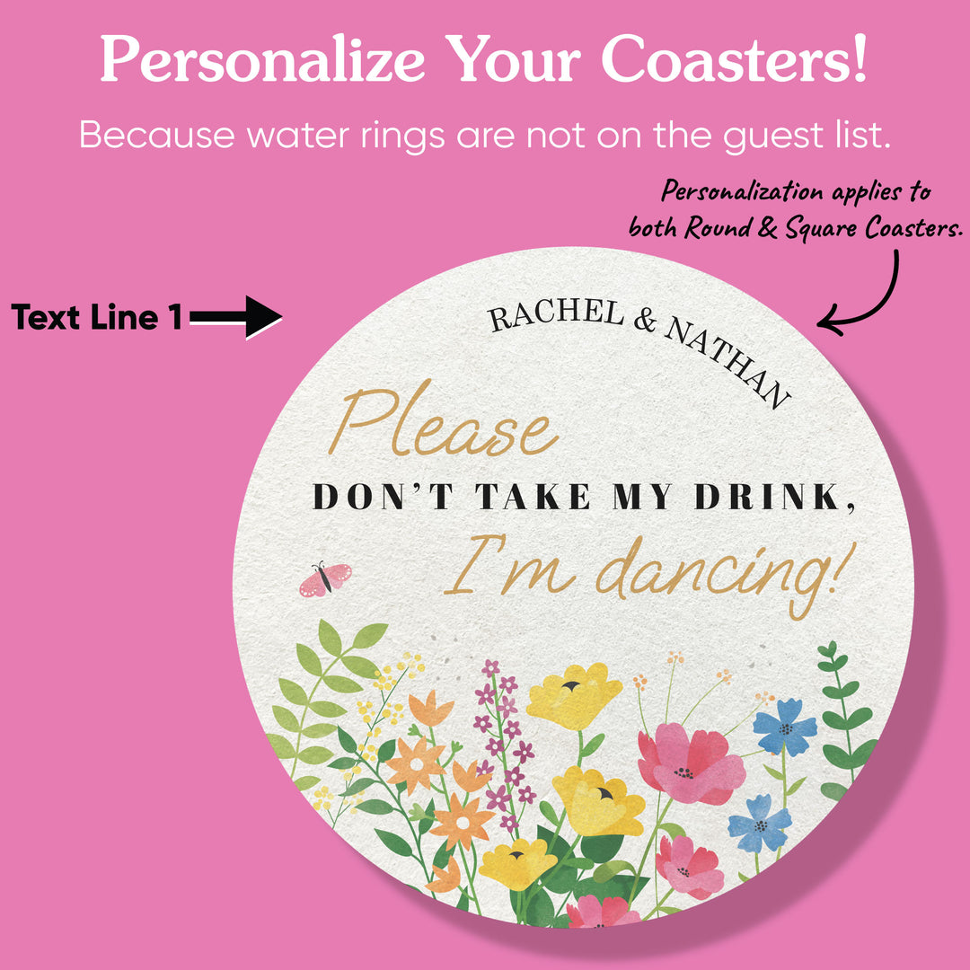 Custom Text Coasters - Wildflowers