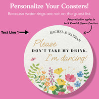Custom Text Coasters - Wildflowers