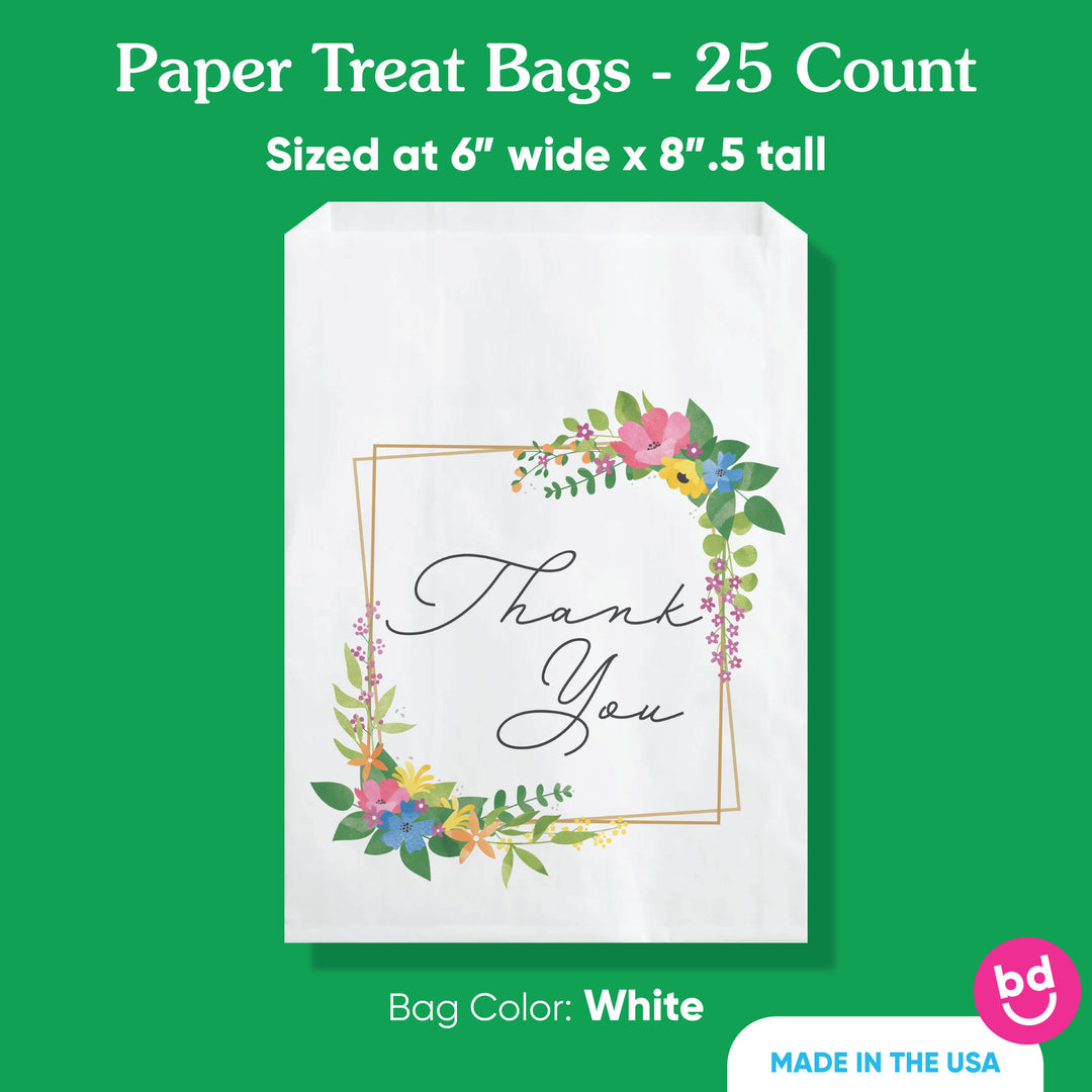 Paper Treat Bags - Wildflowers - 25 Ct