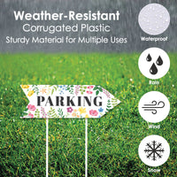 Wildflowers Wedding Parking Signs - Boho Floral Wedding Sign Arrow - Double Sided Directional Yard Signs - Set of 2
