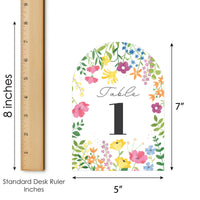 Wildflowers Bride - Boho Floral Bridal Shower and Wedding Party Double-Sided 5 x 7 inches Cards - Table Numbers - 1-20