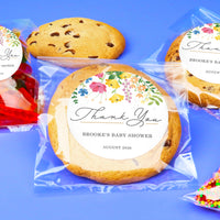 Custom Text Stickers & Clear Cookie Bags -  Wildflowers