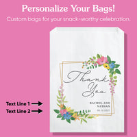 Custom Text Paper Treat Bags - Wildflowers - 100 Ct