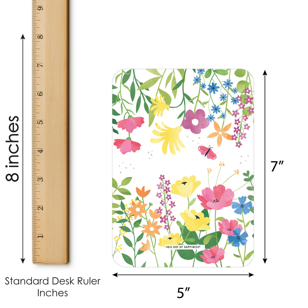 Wildflowers Bride - Find the Guest Bingo Cards and Markers - Boho Floral Bridal Shower and Wedding Party Bingo Game - Set of 18