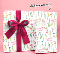 Custom Text Wrapping Paper - Wildflowers