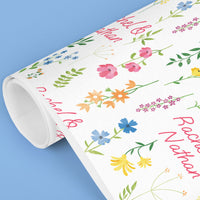 Custom Text Wrapping Paper - Wildflowers