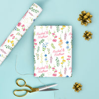 Custom Text Wrapping Paper - Wildflowers