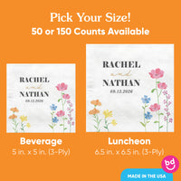 Custom Text - Wildflowers Bridal Napkins