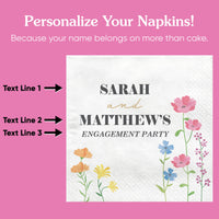 Custom Text - Wildflowers Bridal Napkins
