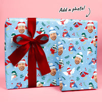 Custom Face Wrapping Paper - Winter Birds