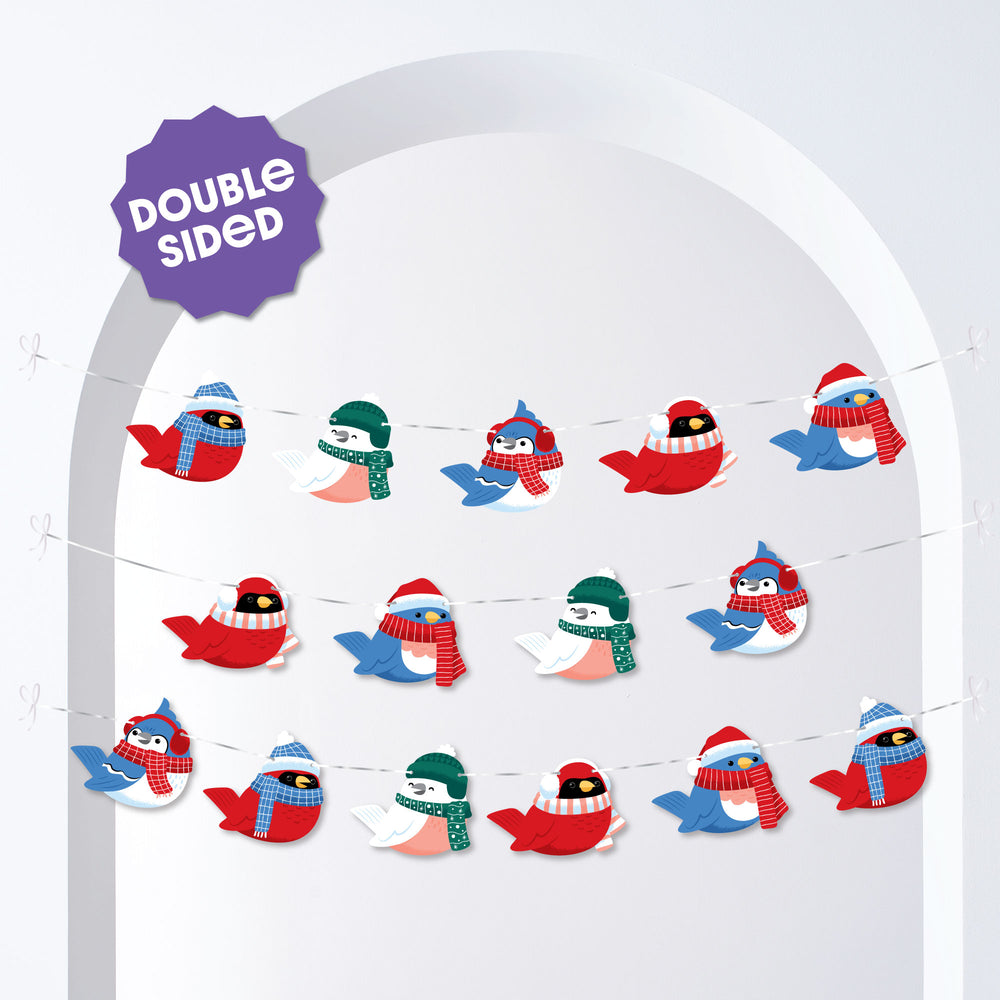 Winter Birds Garland Banner - 15 Pc