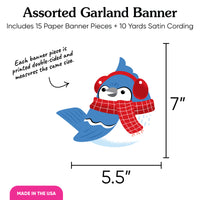Winter Birds Garland Banner - 15 Pc