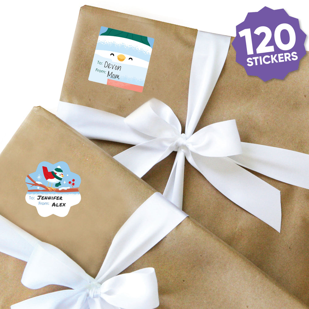Winter Birds To and From Stickers - 12 Sheets