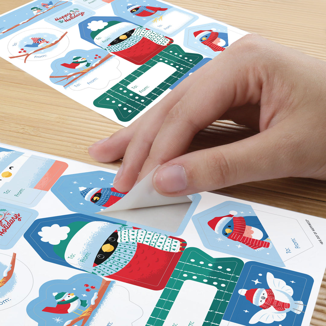 Winter Birds To and From Stickers - 12 Sheets