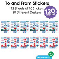 Winter Birds To and From Stickers - 12 Sheets