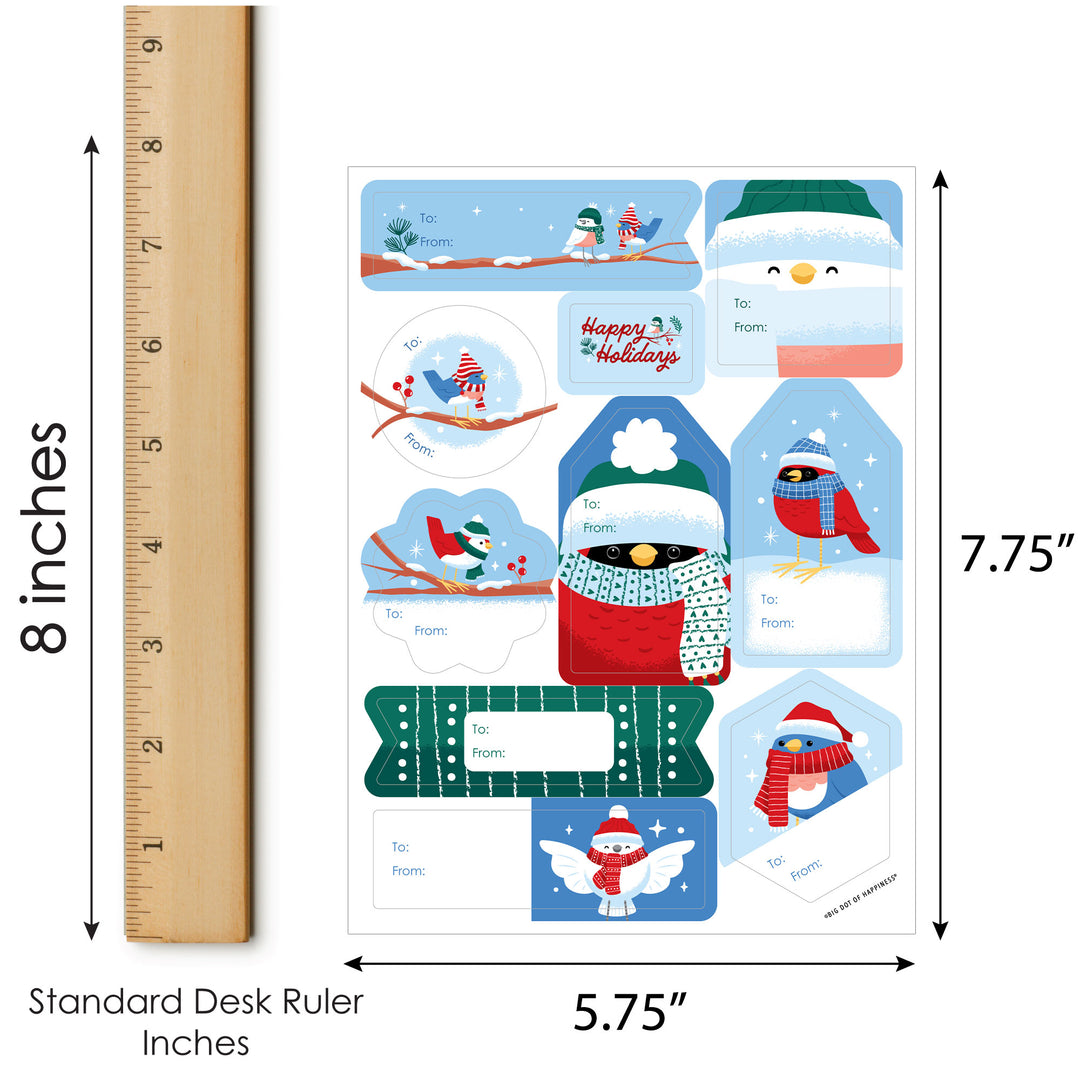 Winter Birds To and From Stickers - 12 Sheets