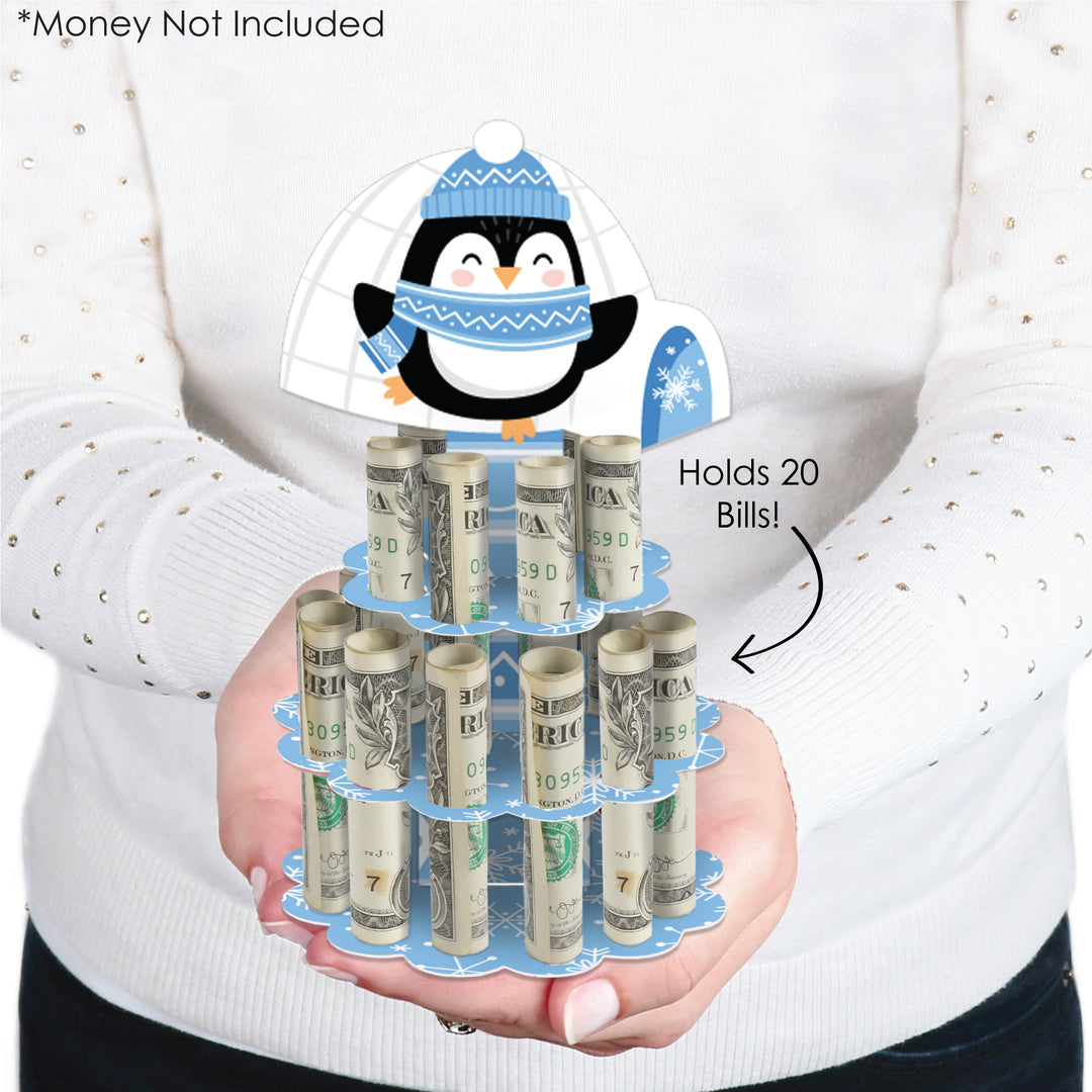 Winter Penguins - DIY Holiday and Christmas Party Money Holder Gift - Cash Cake