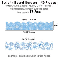 Winter Snowflakes - Scalloped Classroom Decor - Bulletin Board Borders - 51 Feet