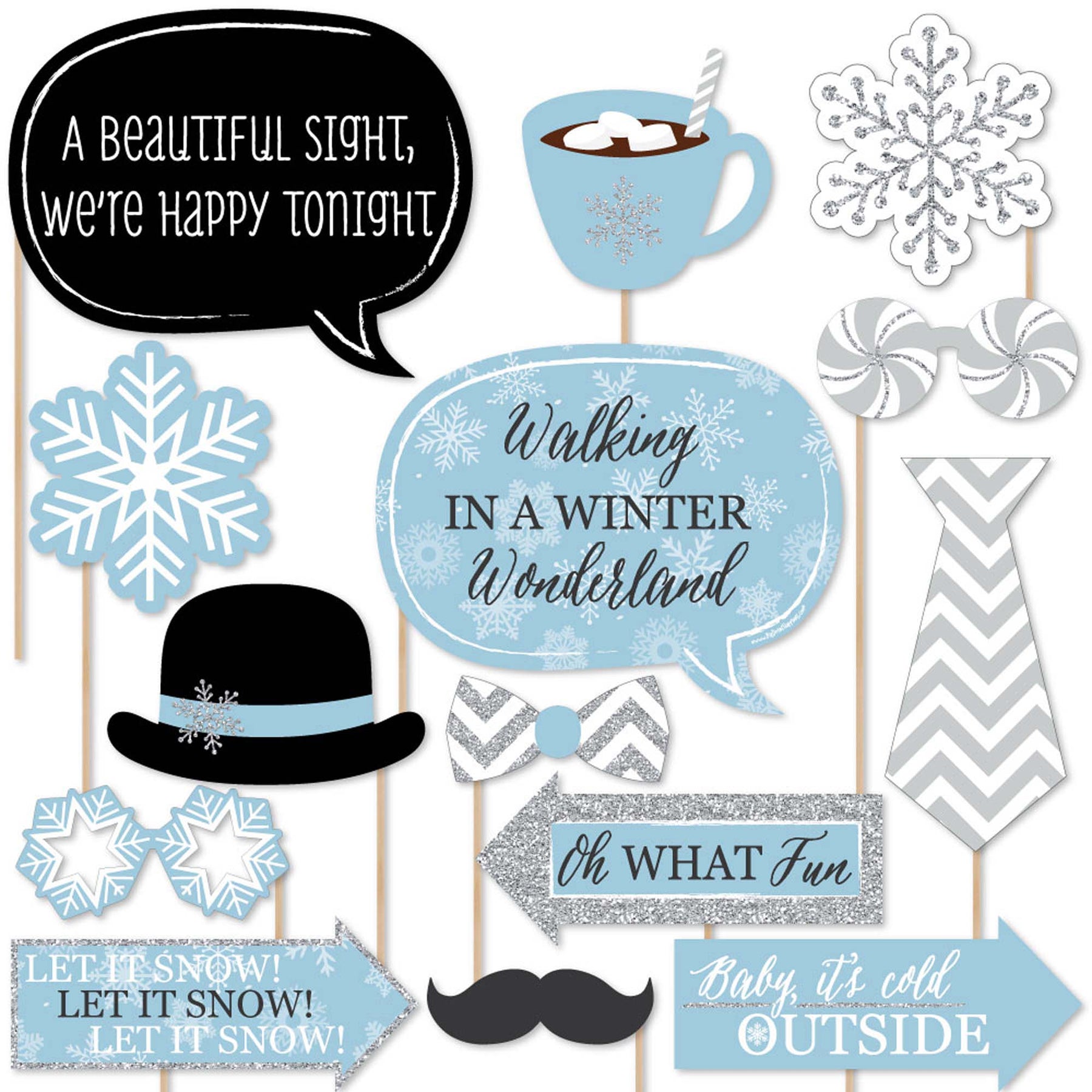 Winter Wonderland - Snowflake Holiday Party and Winter Wedding Photo Booth Props Kit - 20 Count | BigDotOfHappiness.com – Big Dot of Happiness LLC winter-wonderland-snowflake-holiday-party-and-winter-wedding-photo-booth-props-kit-20-count-bigdotofhappiness-com-big-dot-of-happiness-llc