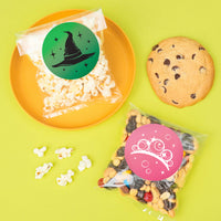 Witch Stickers & Clear Cookie Bags - 25 Ct