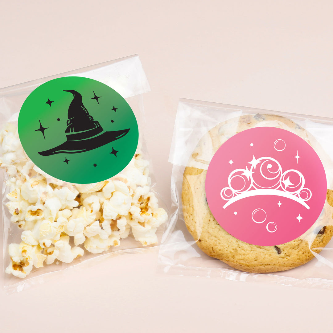 Witch Stickers & Clear Cookie Bags - 25 Ct