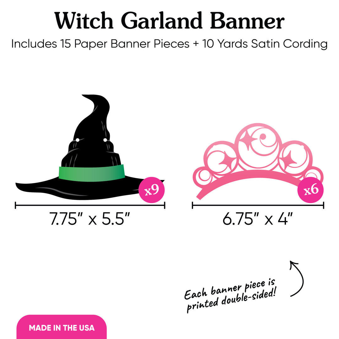 Witch Garland Banner - 15 Pc