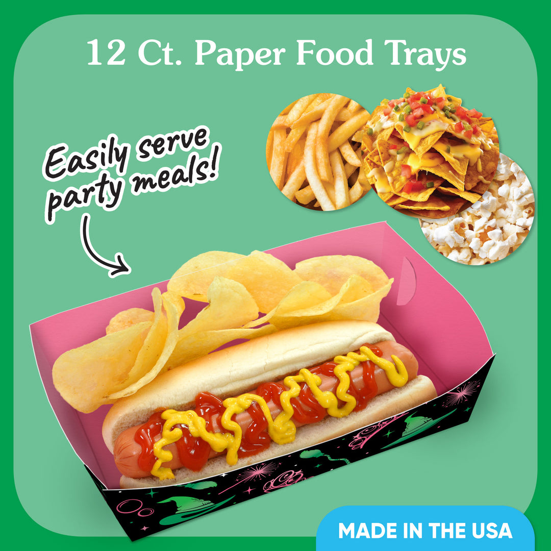 Witch Paper Food Trays - 12 Ct
