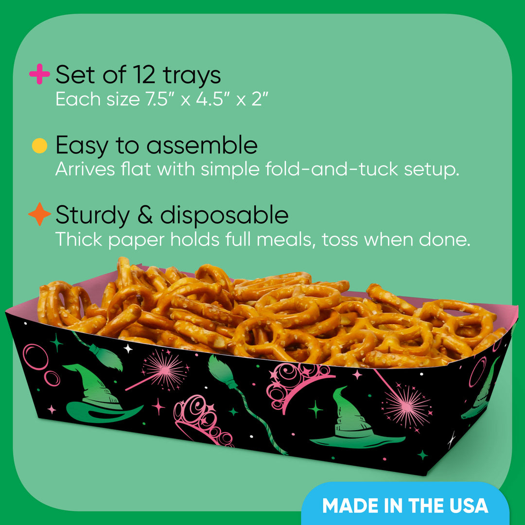 Witch Paper Food Trays - 12 Ct