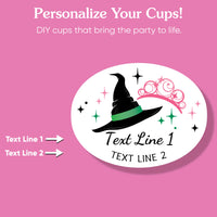 Custom Party Cups - Witch - 16 Ct