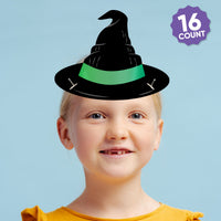 Paper Witch Hat & Crown Headbands - 16 Ct