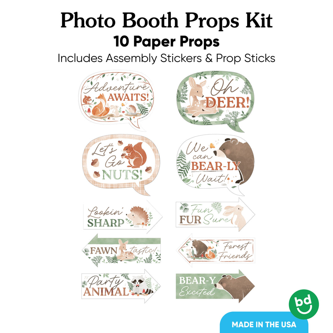 Woodland Animals Funny Photo Props - 10 Ct