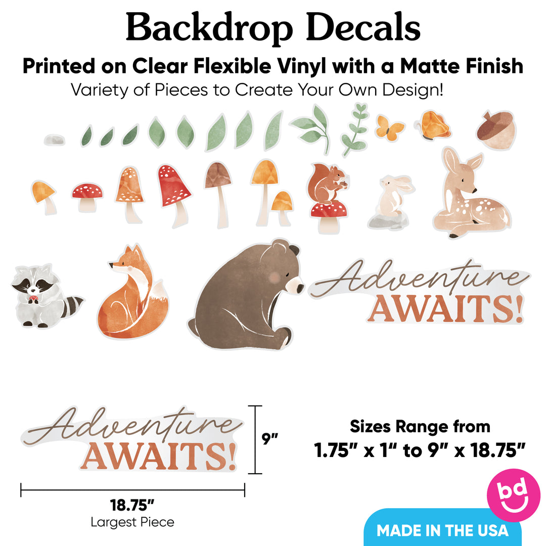 Woodland Animals Backdrop Decals