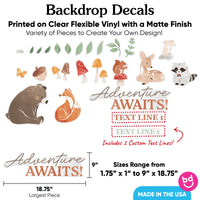 Custom Text Woodland Animals Backdrop Decals