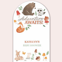 Custom Text Woodland Animals Backdrop Decals