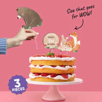 Forest animals cake topper design detail
