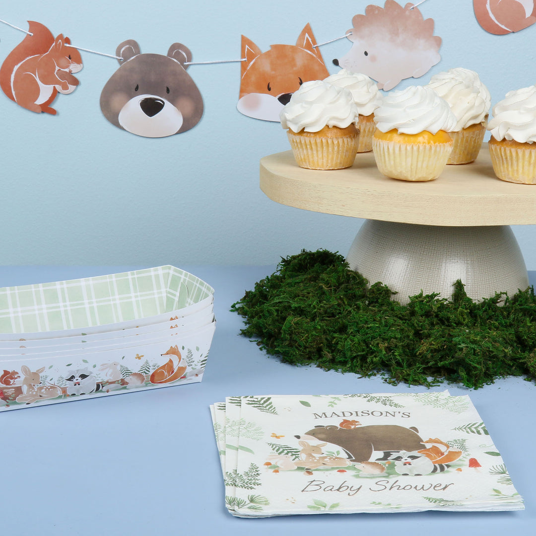 Custom Text Napkins - Woodland Animals
