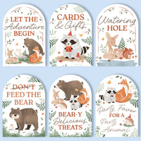 Woodland Animals Party Signs Set - 6 Ct