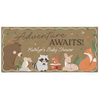 Woodland Animals personalized kraft baby shower party banner