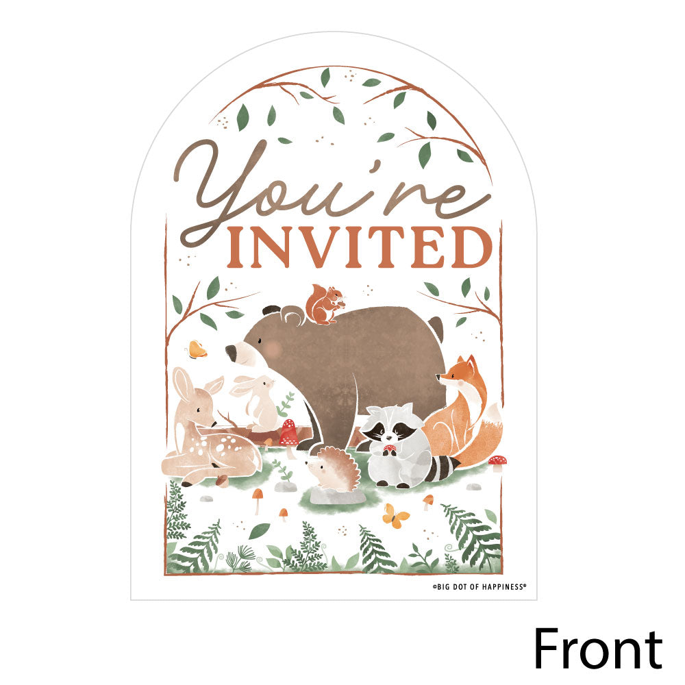 Woodland Animals Shaped Fill-In Invitations - 12 Ct