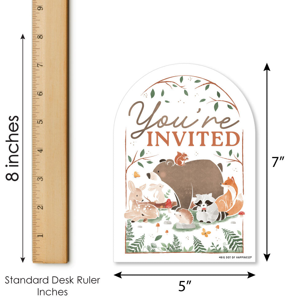 Woodland Animals Shaped Fill-In Invitations - 12 Ct