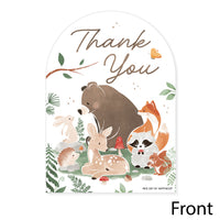 Card with forest animals and 'Thank You' text on a white background