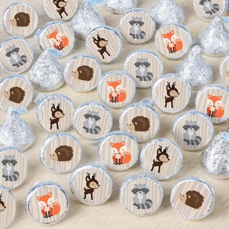 Woodland Creatures - Baby Shower or Birthday Party Small Round Candy Stickers - Party Favor Labels - 324 Count