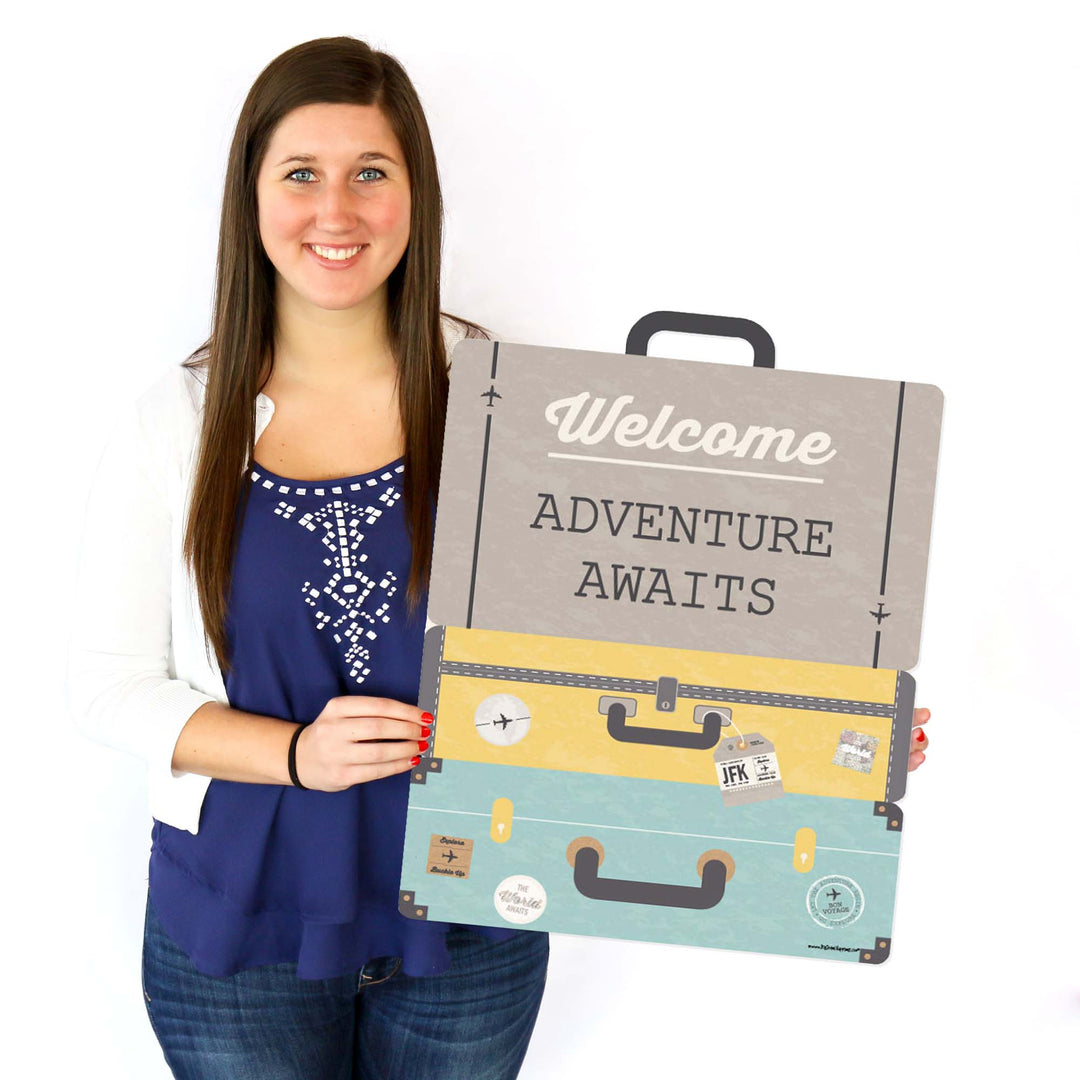 World Awaits Welcome Yard Sign - 1 Pc
