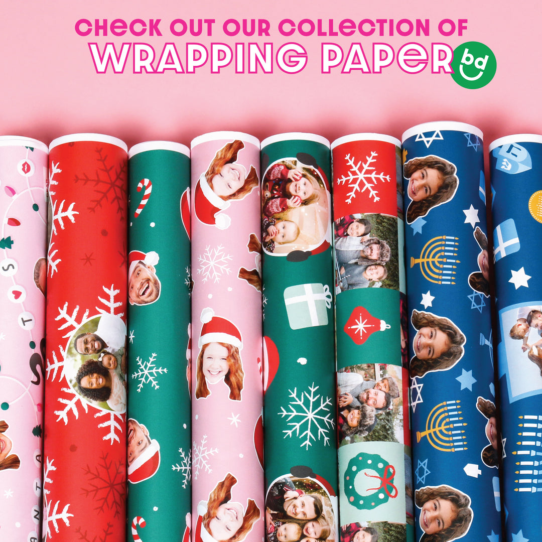 Custom Face Wrapping Paper - Dog Christmas